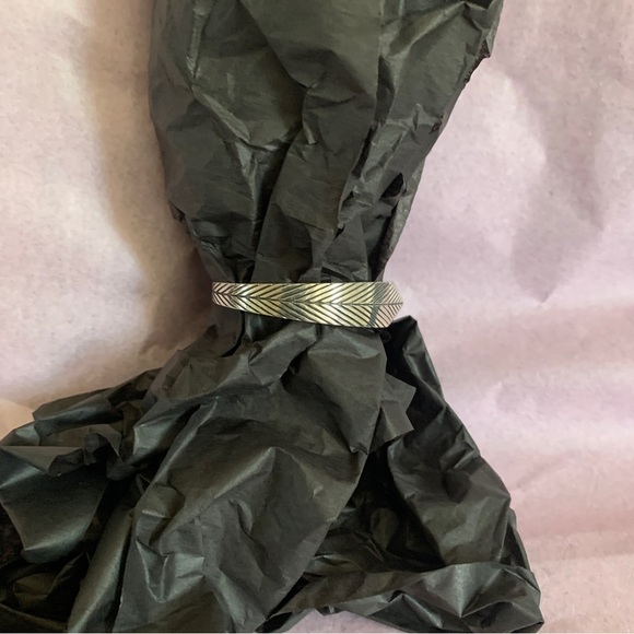 COPY - Elizabeth and James Textured Feather Stud Cuff bracelet sterling silver - Picture 8 of 11